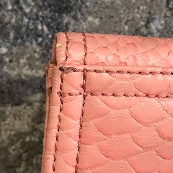 BCBG Light Pink Faux Snakeskin Envelope Clutch - Picture 9 of 13